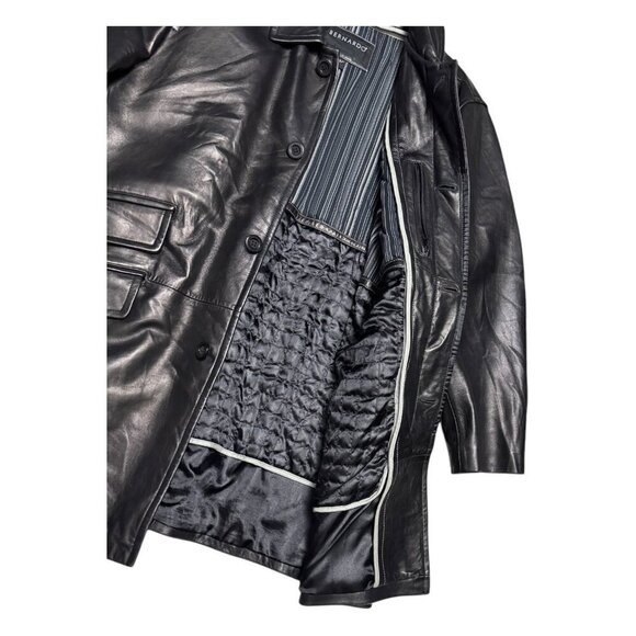 BERNARDO GENUINE LEATHER Designer Business Casual Winter Coat Jacket Mens Large - Picture 6 of 10